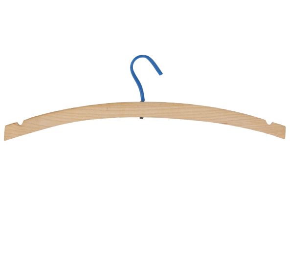 Dřevěné bílé ramínko bez příčky s otočným háčkem