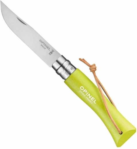 Opinel N°07 Trekking Anise kapesní nůž 8 cm, světle zelený, bukové dřevo