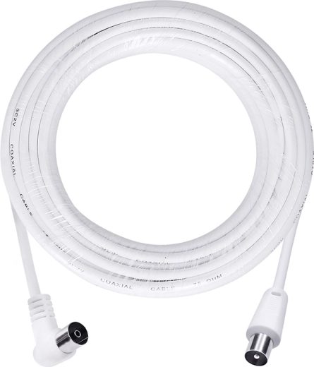 Solight anténní koaxiální kabel 3C2V s kombinovanými konektory 10 m bílý
