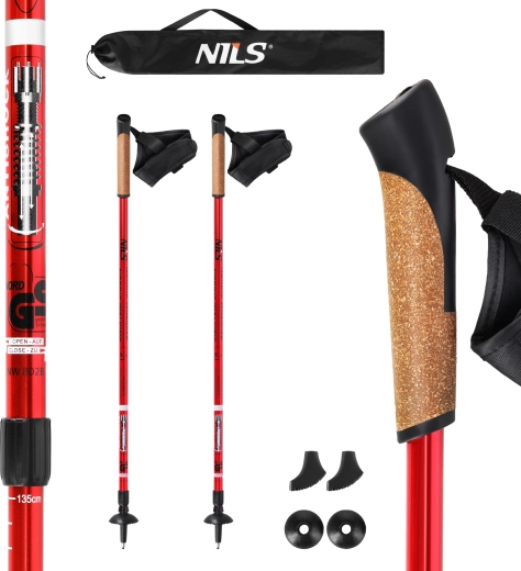 Nordic walking teleskopické hole NILS Extreme s anti-shock