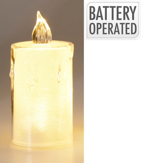LED svíčka 10,5 cm transparentní