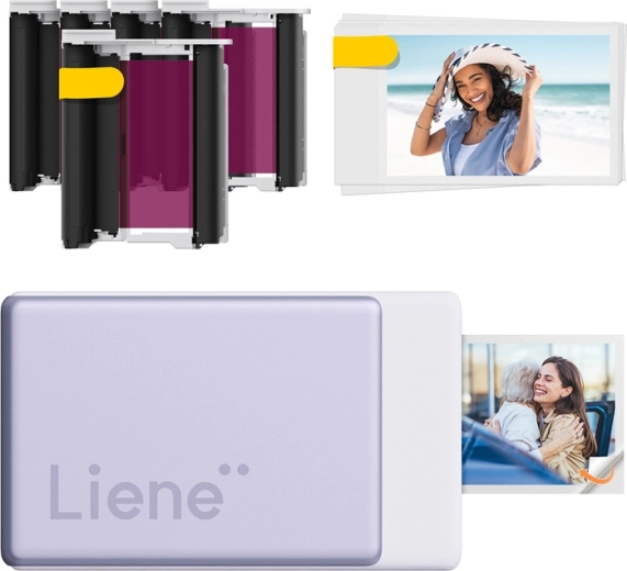 Liene Pearl N200 Pro přenosná fototiskárna 2 × 3" se samolepicím papírem, fialová (startovací sada)