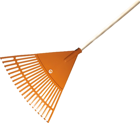 Vějířové hrábě s násadou, 20 pružinových lamel, plast