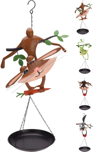 Kovové pítko a koupel pro ptáky Zvířátko 39,5 × 21 × 67 cm, mix dekorů