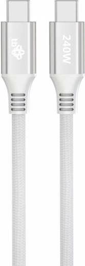 Kabel USB C - USB C 1m bílý s výkonem 240W