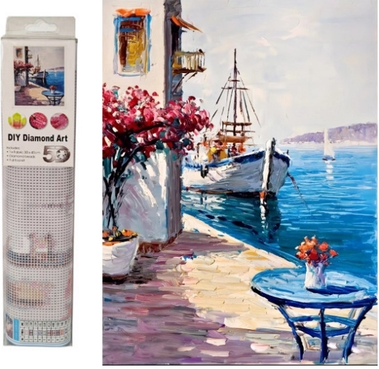 Diamantová mozaika – loďka