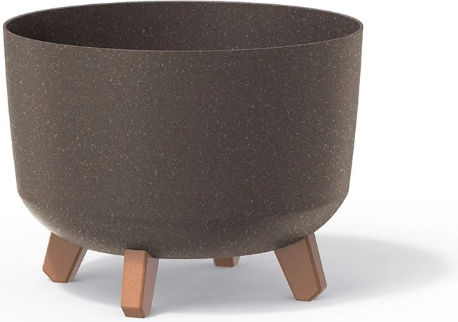 Květináč na nožkách Gracia Standard Eco Wood 34 cm – káva