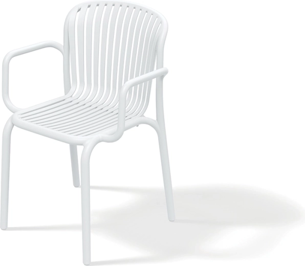 Zahradní plastová židle s područkami BRENE, bílá