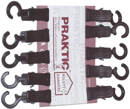 Žabka na připevnění látky, plastová, hnědá (balení 10 ks)