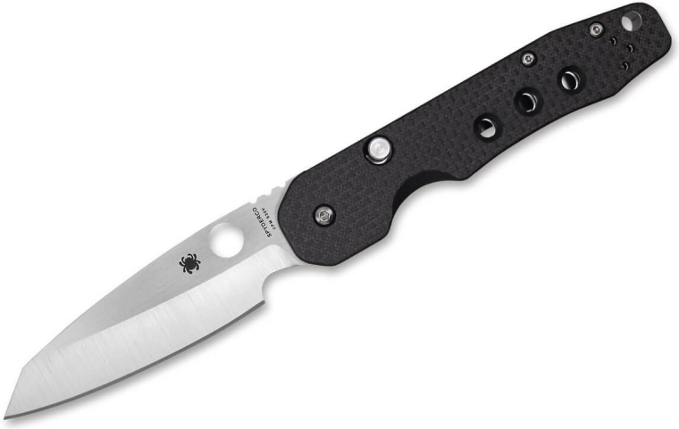 Spyderco Smock zavírací kapesní nůž 8,6 cm, satin, černý, uhlíkové vlákno/G10