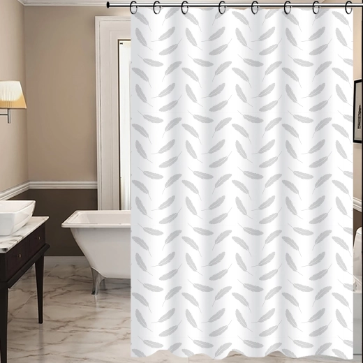 Sprchový závěs TORO Premium s motivem listů 178 × 199 cm