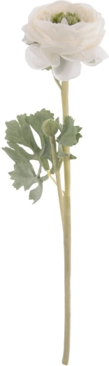 Umělá květina Pryskyřník (ranunculus) bílá 37 cm