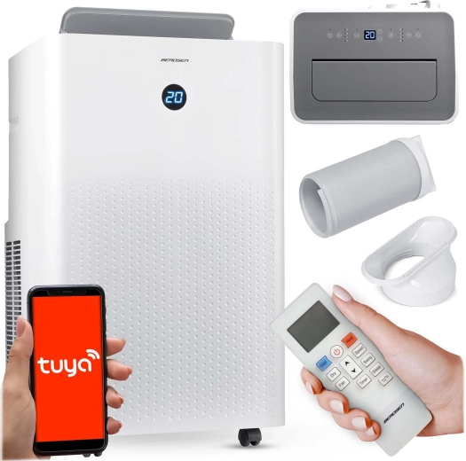 Přenosná klimatizace 14 000 BTU s topením, odvlhčováním a Wi‑Fi BERDSEN BD-584