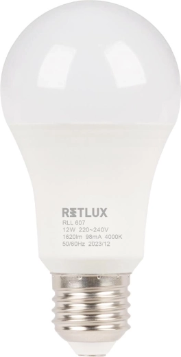 Retlux LED žárovka A60 E27 12 W studená bílá