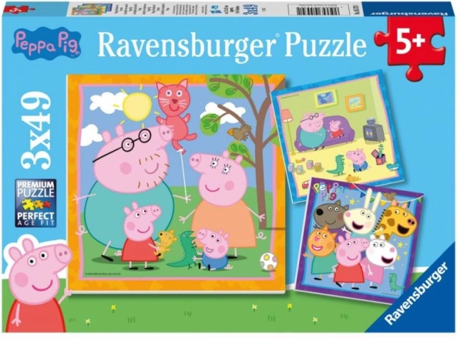 Puzzle Prasátko Peppa 3x49 dílků