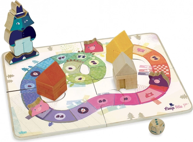 Vilac hra tři prasátka – kooperativní dřevěná stolní hra pro děti