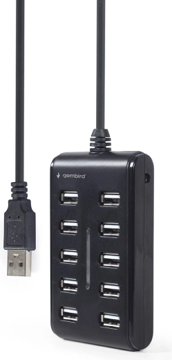 Usb hub 2.0 s 10 porty, černý