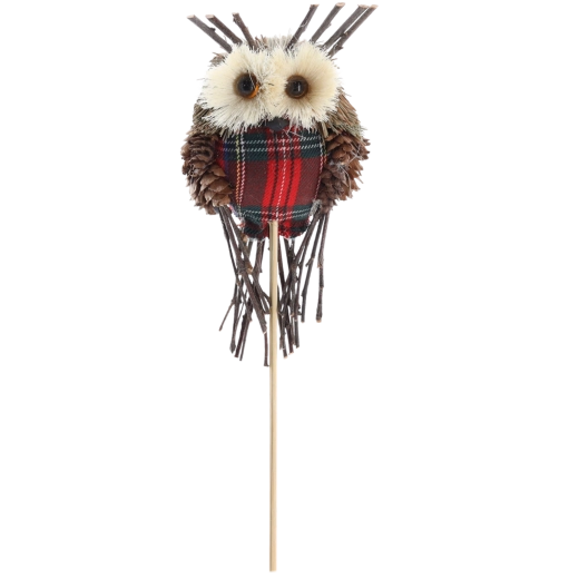 Vánoční ozdoba sovička na špejli 30 cm