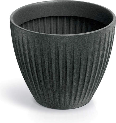 Květináč Latia Round 40 cm – černý granit