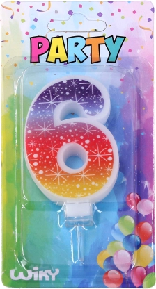 Párty svíčka číslo 6 Hvězdy