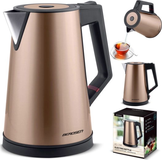 Elektrická konvice 1,7 l BERDSEN měděná s funkcí KeepWarm