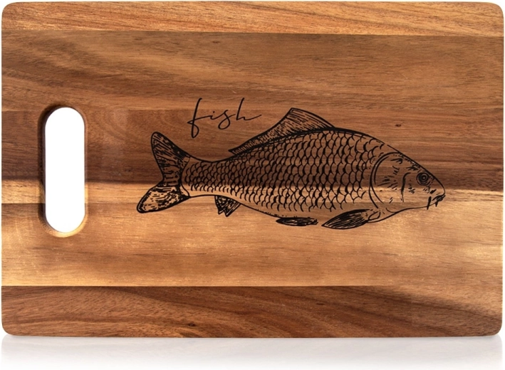 Dřevěná prkénko na krájení z akácie 36 × 24 cm s rukojetí