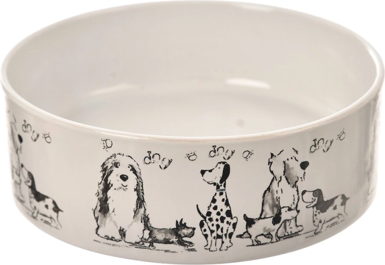 Keramická miska pro psy bílá 15 × 15 cm