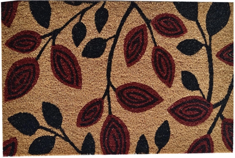 Rohožka z kokosu a PVC 40 × 60 cm Lístky