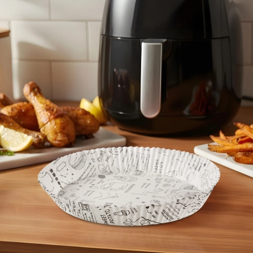 Papírové pečicí košíčky do horkovzdušné fritézy, kulaté 20 cm, 50 ks