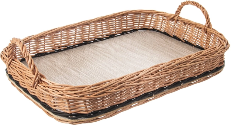 Proutěný servírovací tác s uchy 46 × 31 cm
