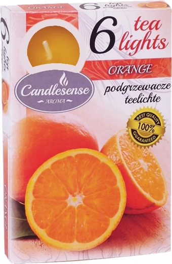 Vonná čajová svíčka Pomeranč, 6 ks