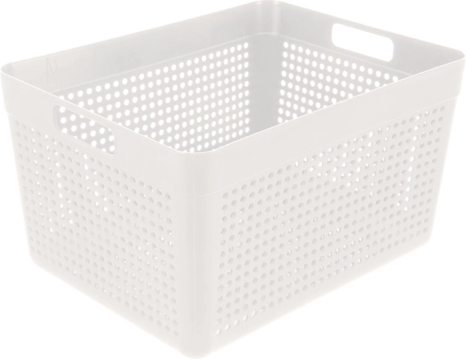 Košík Terra z plastu (UH) bílý 33,5 × 25 × 19 cm