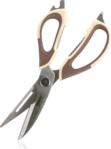 Univerzální rozložitelné kuchyňské nůžky 22,5 cm béžovo‑hnědé