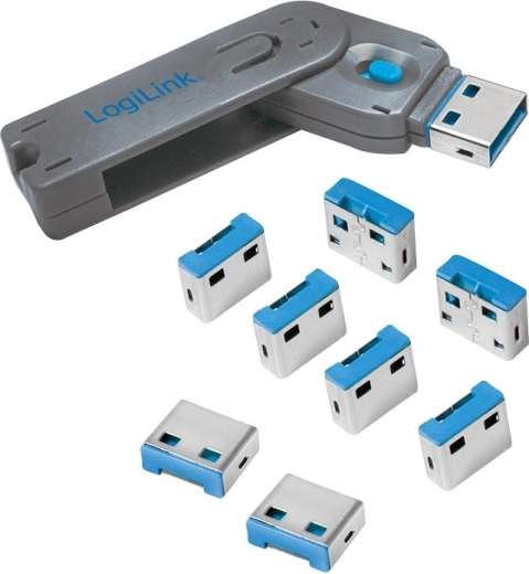 Blokace USB portů s klíčem - 8 ks