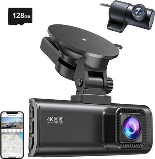 Palubní kamera REDTIGER F7NP Wi‑Fi 4K + 1080p s kartou 128 GB