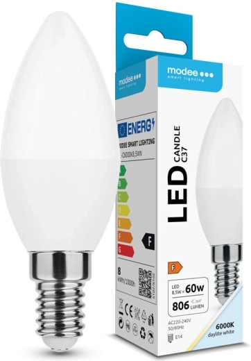 Modee LED svíčková žárovka C37 8,5 W E14 806 lm studená bílá