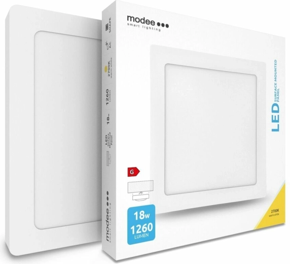 Modee LED panel čtvercový 18 W, 1260 lm, 225 × 225 mm, teplá bílá