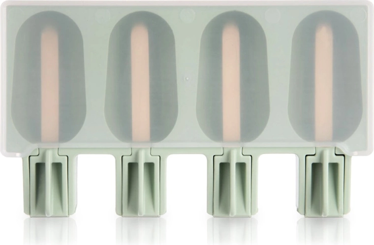 Silikonová forma na nanuky s víčkem zelená