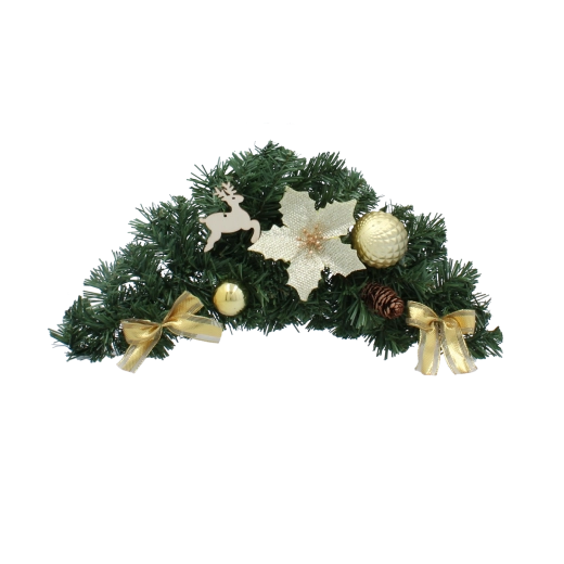 Závěsný vánoční strojek 46 cm ve zlaté barvě