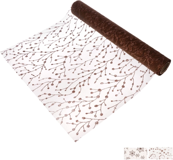 Vánoční stolní běhoun z polyamidu 500 × 30 cm hnědý mix