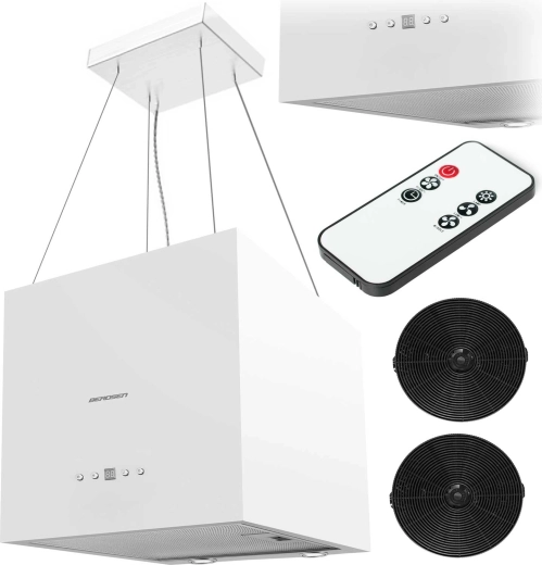 Ostrovní odsavač par 40 cm Berdsen s LED osvětlením a 2 uhlíkovými filtry