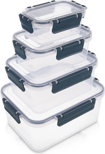 Sada dóz na potraviny s víkem a těsněním 4 ks