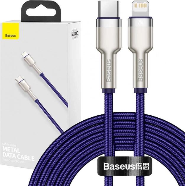 Baseus kabel USB‑C na Lightning 20 W, 2 m, fialový