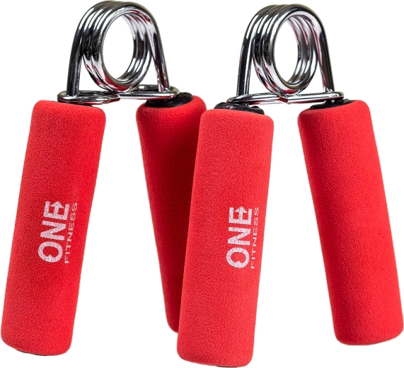 Posilovač stisku ONE FITNESS s pěnovými rukojeťmi, 2 ks