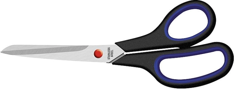 Nůžky 23 cm s měkkým úchopem, černé