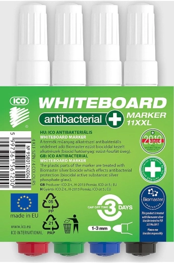 Antibakteriální popisovače na bílé tabule ICO, sada 4 barev