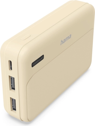 Hama powerbanka Power Pack Pocket 10 10000 mAh, 2× USB-A, písková
