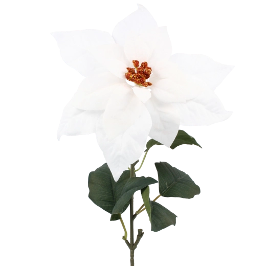 Umělá větvička vánoční hvězdy 72 cm bílá