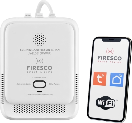 Firesco Wi‑Fi čidlo plynu LPG (propan a propan‑butan) Tuya/Smart Life