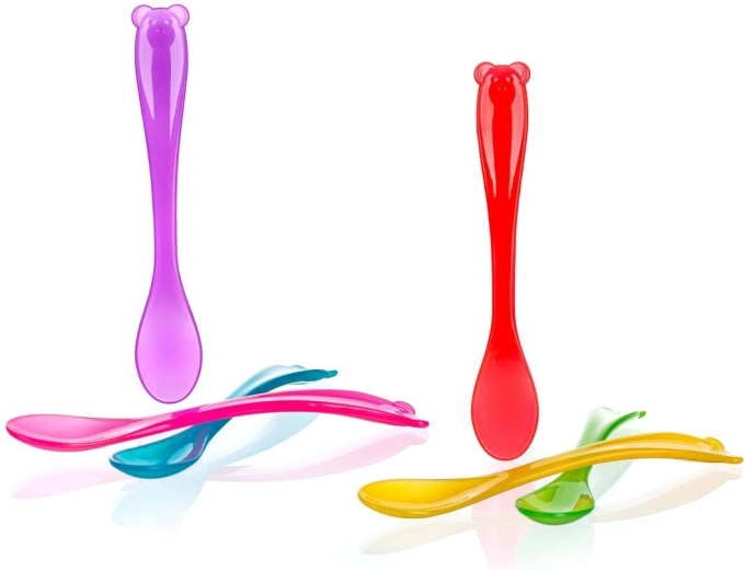 Dětské lžičky 4Kids, plastové, 13,5 cm, mix barev, 3 ks